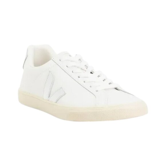VEJA white/silver Made In Brazil Leather Esplar Sneakers
